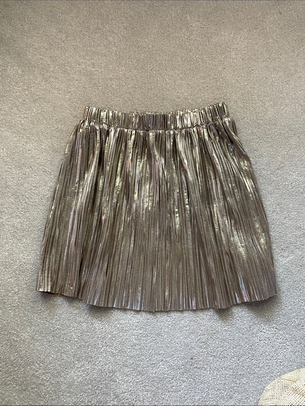 Copper Key Metallic Pleated Mini Skirt - Silver